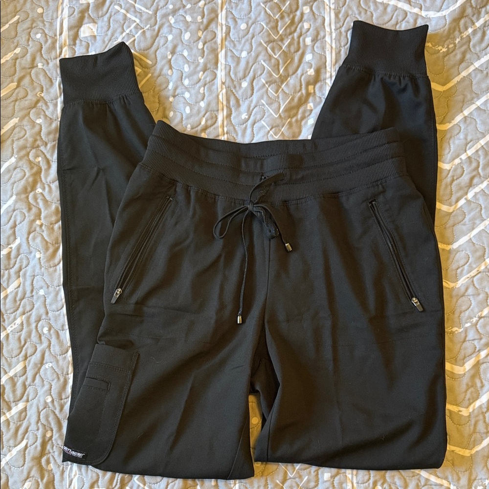 Barco Grey’s Anatomy Black Jogger Scrub Pants XS TALL - Picture 5 of 6